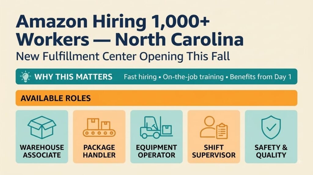 Amazon hiring available roles and fulfillment center details