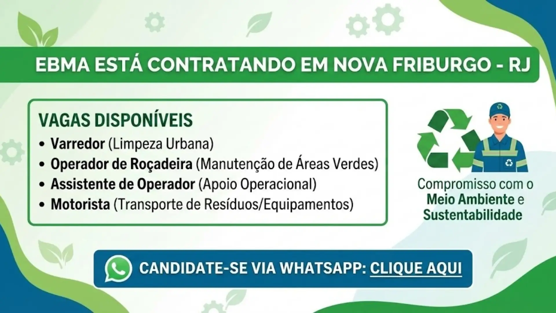 A EBMA Está a Contratar em Nova Friburgo, RJ Oportunidades de Emprego para Diversas Funções