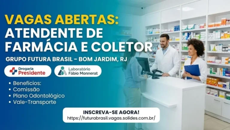 Oportunidade de Emprego no Grupo Futura Brasil (Região Serrana - Rio de Janeiro)