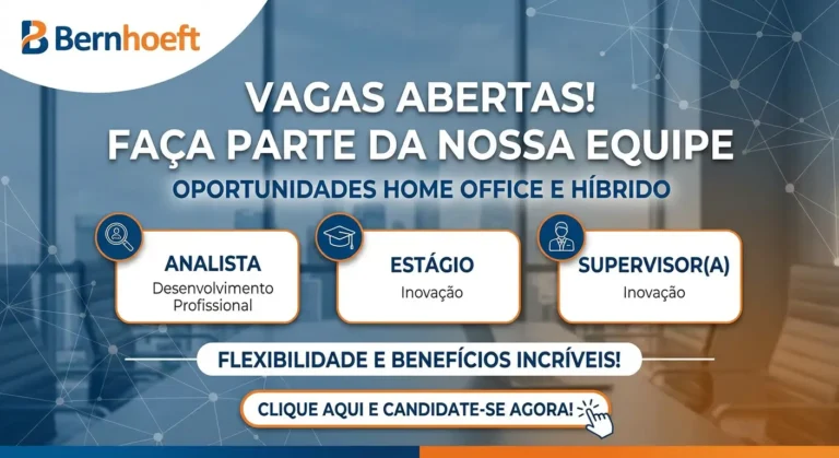 Bernhoeft tem vagas abertas em Home Office para Analista, Estágio e Supervisor(a)