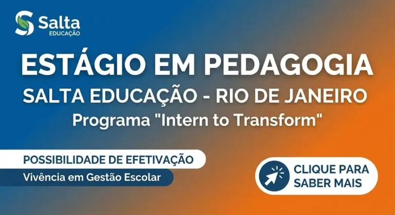 Estágio em Pedagogia na Salta Educação Oportunidade no Rio de Janeiro