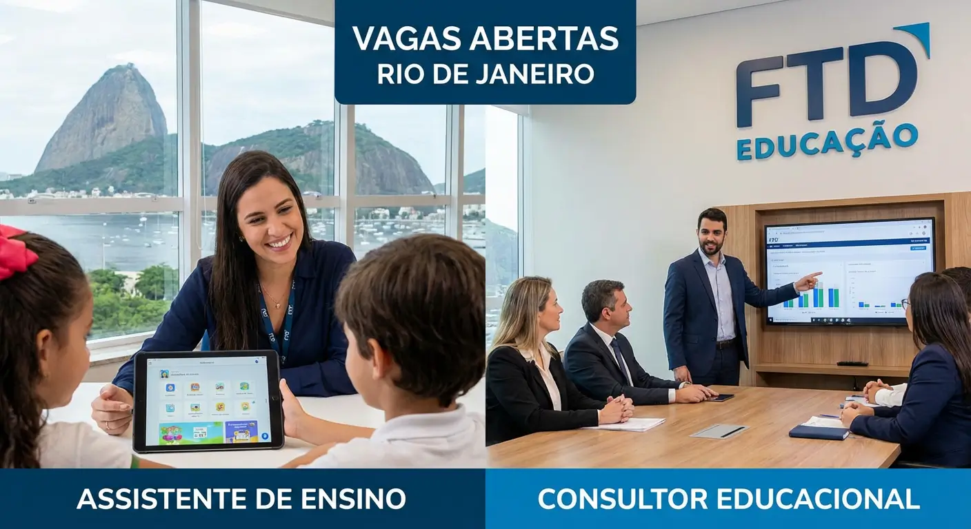 FTD Educação Vagas para Assistente de Ensino e Consultor Educacional no Rio de Janeiro