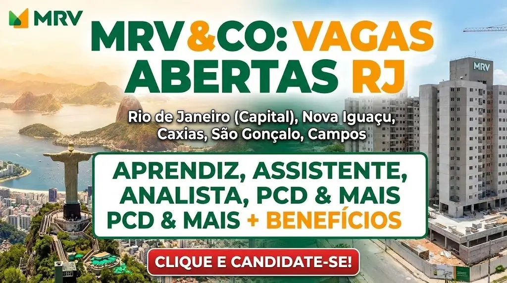MRV &CO Abre Vagas de Emprego no Rio de Janeiro Oportunidades Presenciais para Jovens e Profissionais