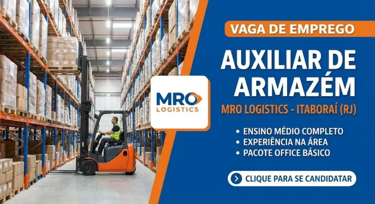Vaga de emprego Auxiliar de Armazém – Logística MRO em Itaboraí