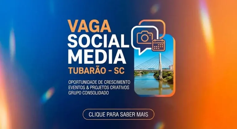 Social Media em Tubarão Vaga Presencial no Grupo SCTODODIA de Comunicação