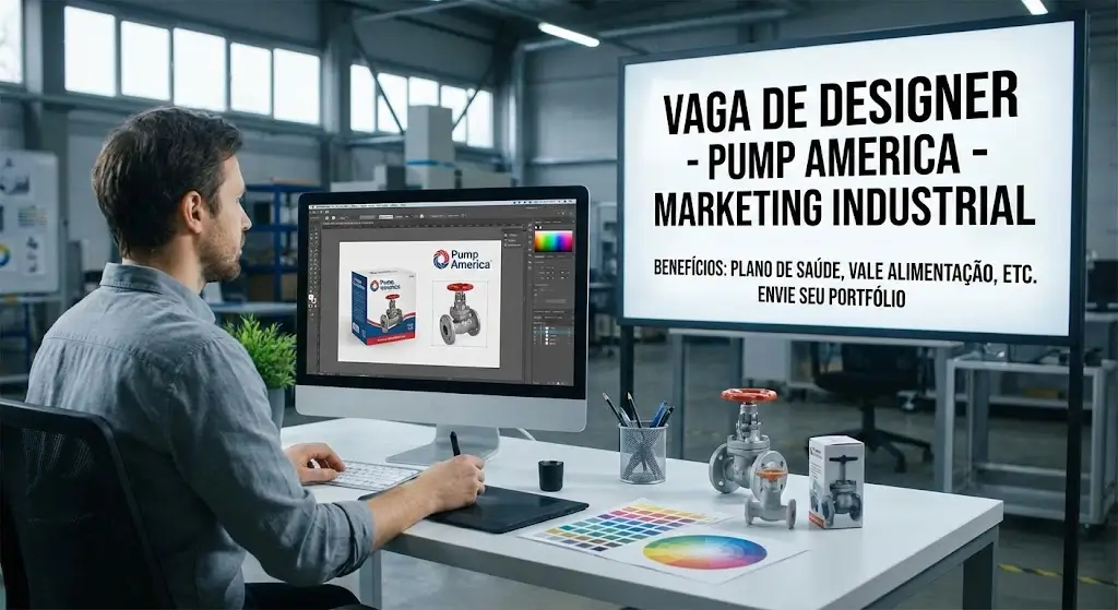 Vaga de Designer na Pump America oportunidade para atuar no Marketing industrial