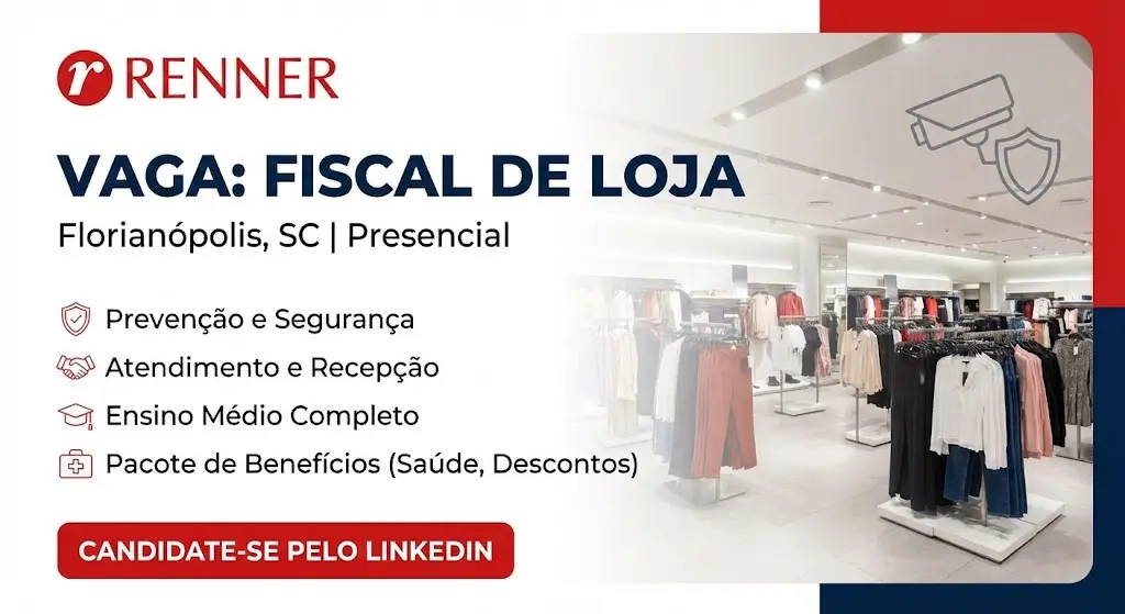 Vaga de Fiscal de Loja Renner em Florianópolis Saiba Como se Candidatar