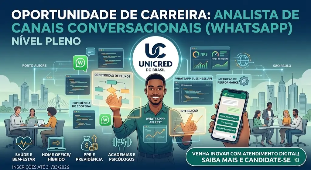 Analista de Canais Conversacionais (WhatsApp) - Pleno na Unicred do Brasil