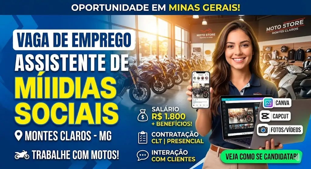 Assistente de Mídias Sociais em Montes Claros Transforme Criatividade em Carreira