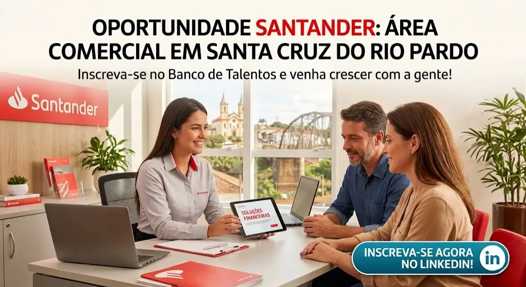 Banco de Talentos Santander – Oportunidade na Área Comercial em Santa Cruz do Rio Pardo