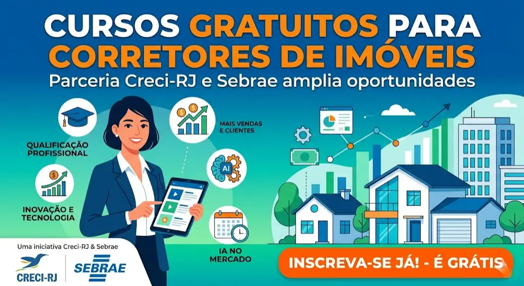 Cursos Gratuitos para Corretores de Imóveis parceria entre Creci-RJ e Sebrae amplia oportunidades no setor
