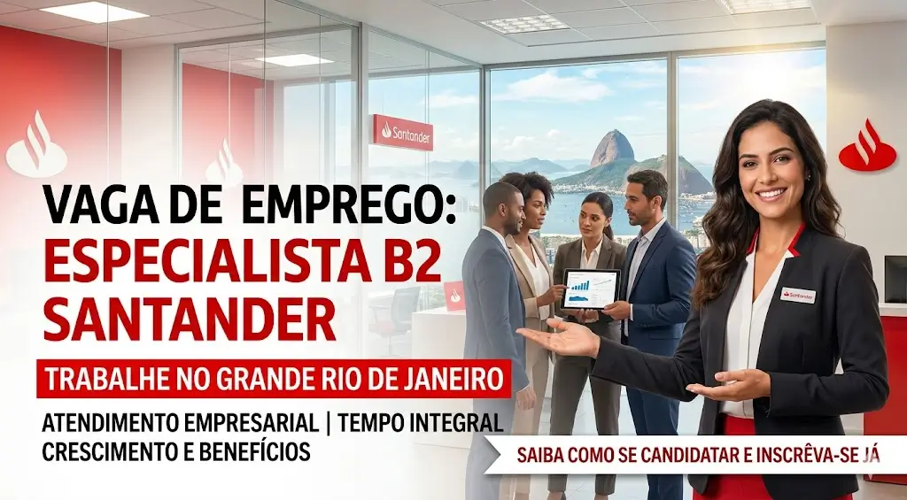Especialista B2 Santander Oportunidade de Emprego no Rio de Janeiro