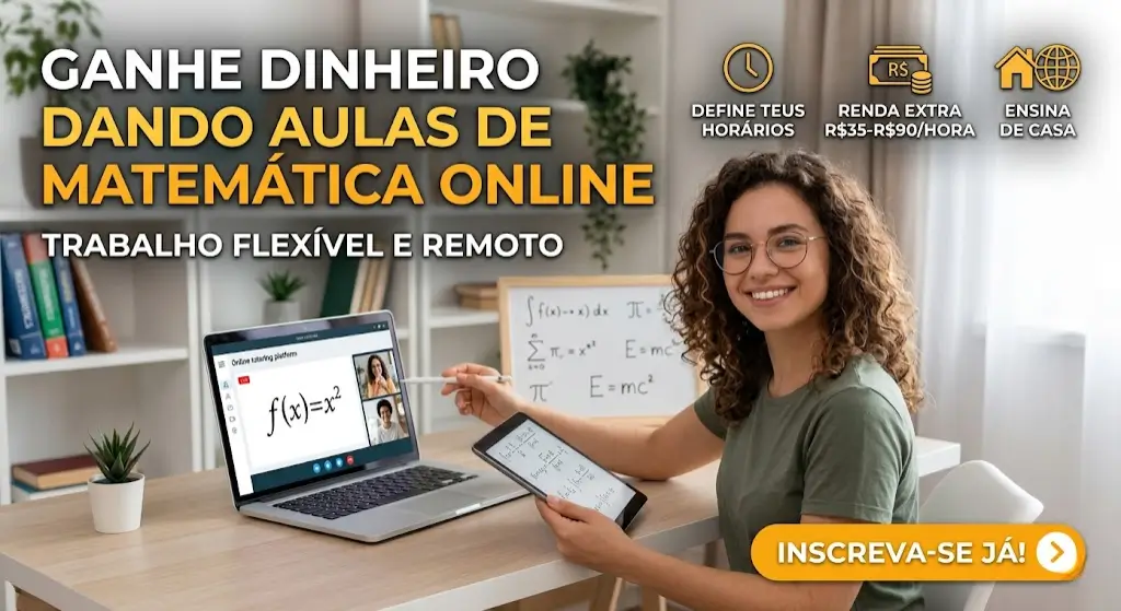 Ganhe Dinheiro Dando Aulas de Matemática Online Trabalho Flexível e Remoto