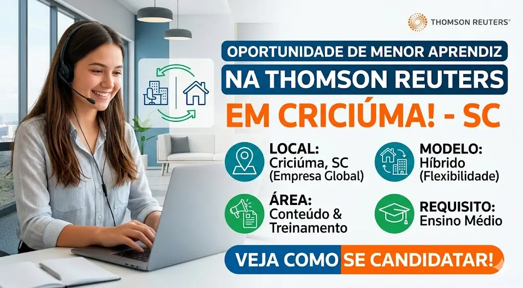 Menor Aprendiz na Thomson Reuters oportunidade em conteúdo e treinamento