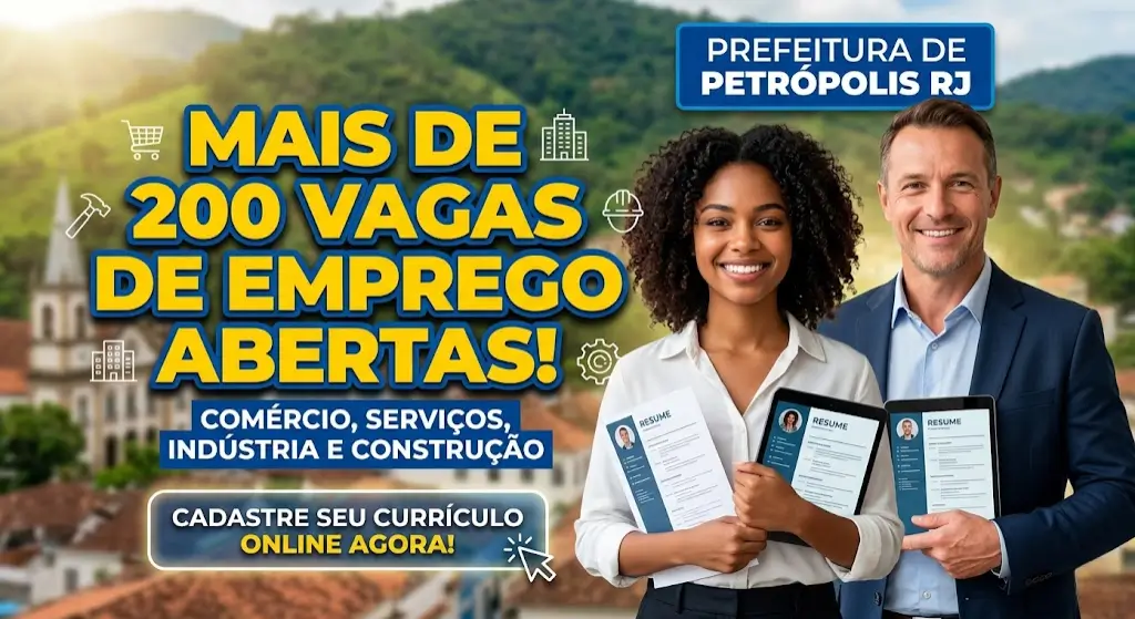 Prefeitura de Petrópolis RJ Mais de 200 Vagas de Emprego Disponíveis