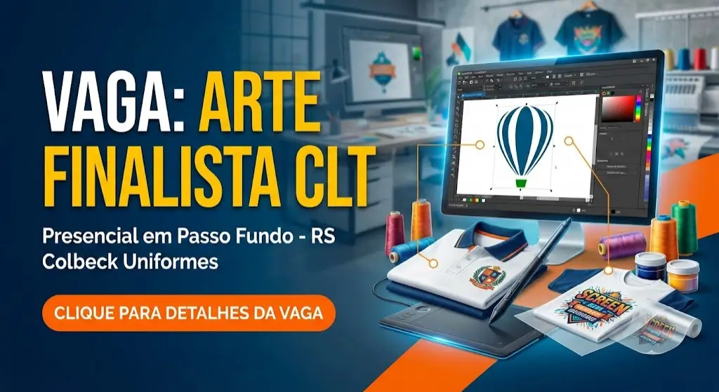 Vaga de Arte Finalista em Passo Fundo – RS Presencial na Colbeck Uniformes