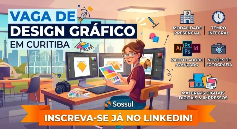 Vaga de Design Gráfico em Curitiba oportunidade presencial em tempo integral