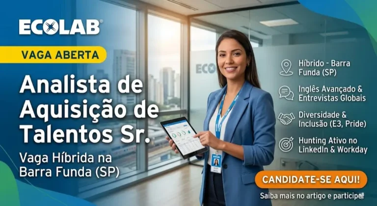 Vaga para Analista de Aquisição de Talentos Sr na Barra FundaSP