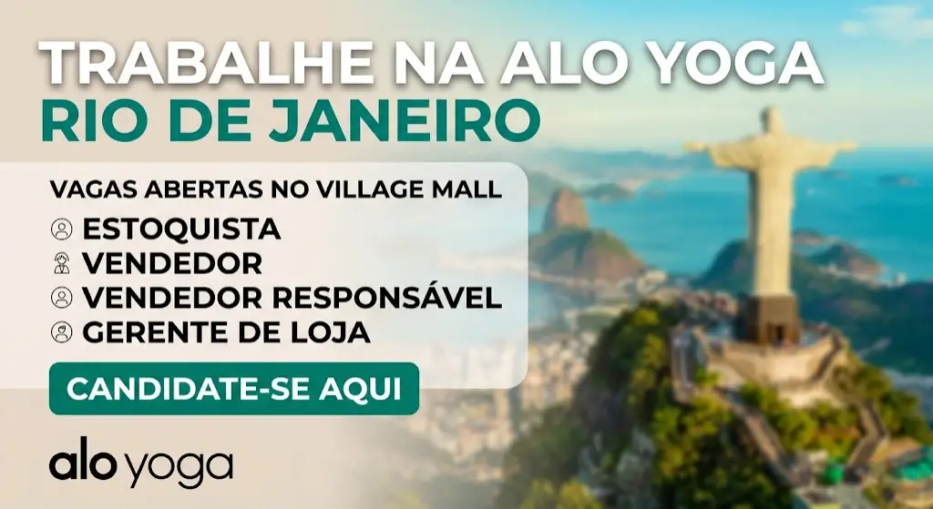 Alo Yoga abre vagas para Estoquista, Vendedor e Gerente no Rio de Janeiro