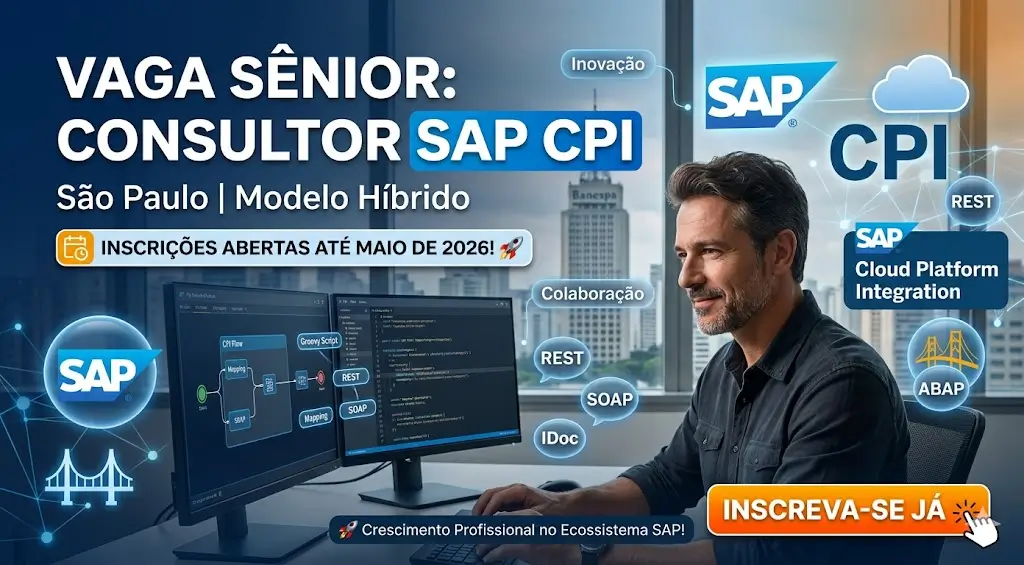 Consultor SAP CPI SR vaga híbrida em São Paulo com inscrições até maio de 2026