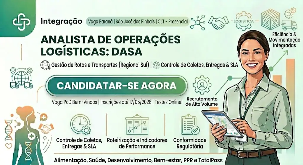 Dasa está contratando Analista de Operações Logísticas em São José dos Pinhais — veja se essa vaga é para você