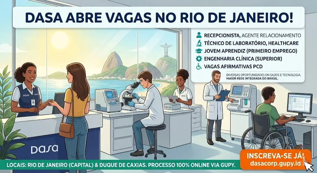 Dasa está contratando no Rio de Janeiro veja as vagas e saiba como participar do processo seletivo