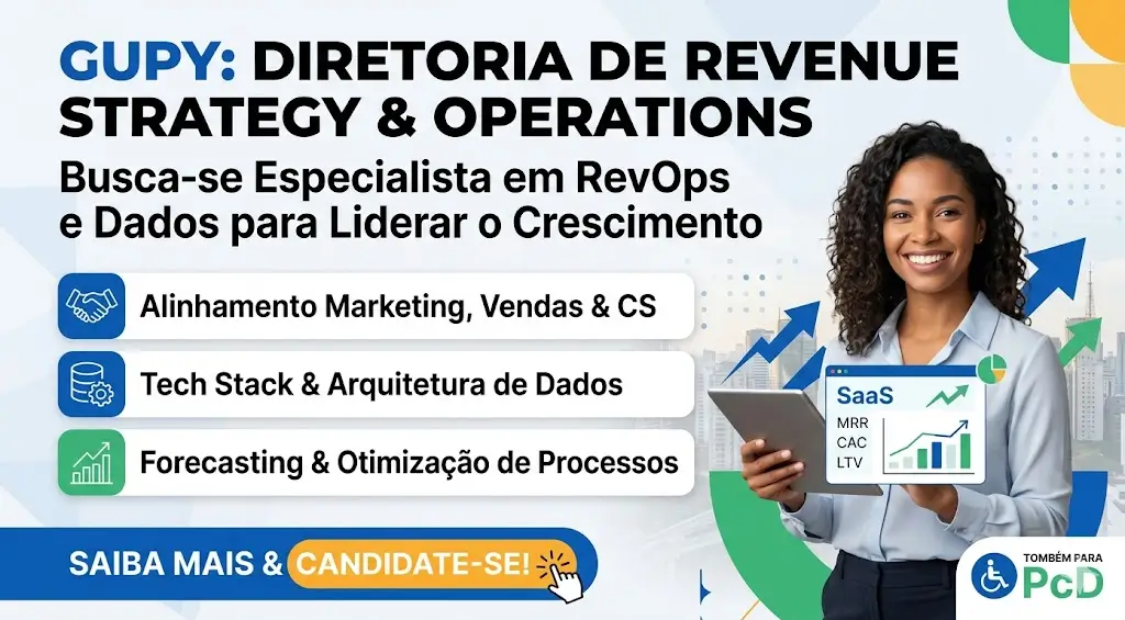 Gupy abre vaga para Diretoria de RevOps — e o perfil buscado é de alto nível