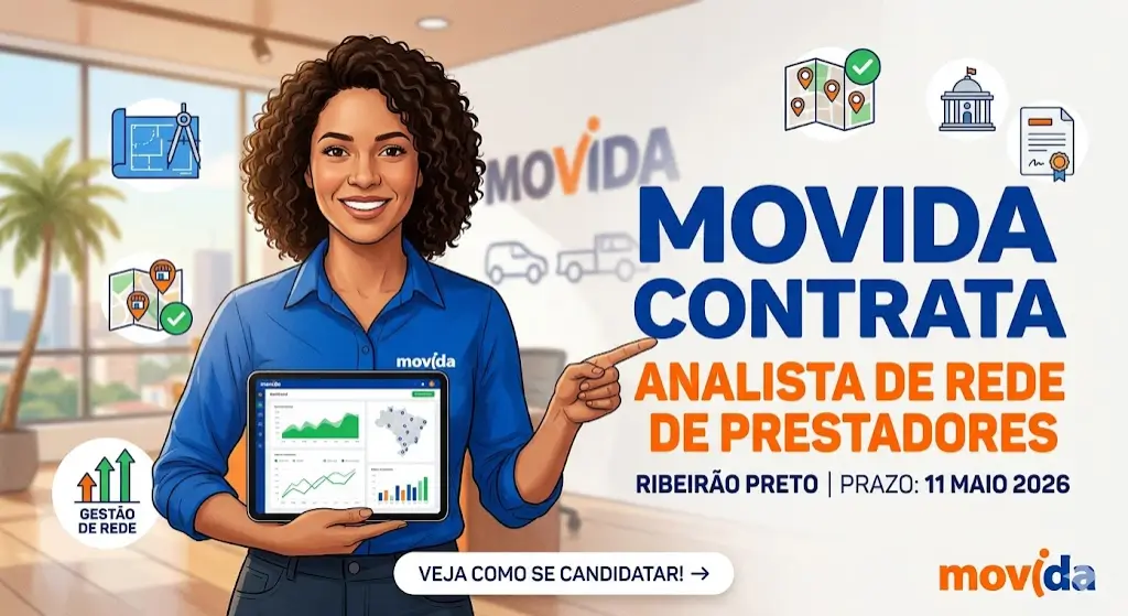 Movida abre vaga para Analista de Rede de pretadores em Ribeirão Preto