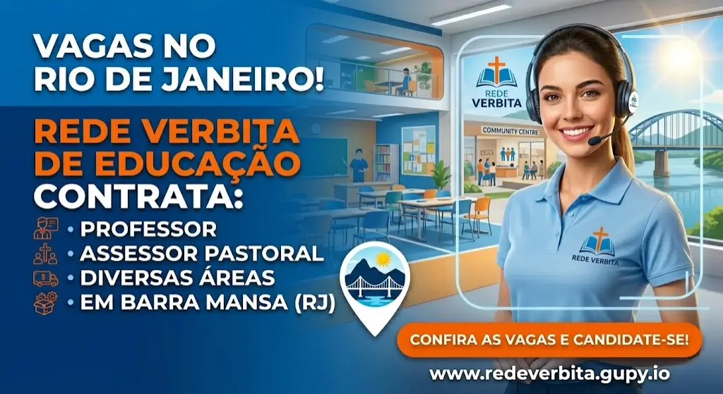 Rede Verbita de Educação Abre Vagas para Professor e Assessor Pastoral em Barra Mansa (RJ)