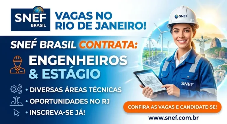 SNEF Brasil abre vagas para Engenheiro e Estágio no Rio de Janeiro
