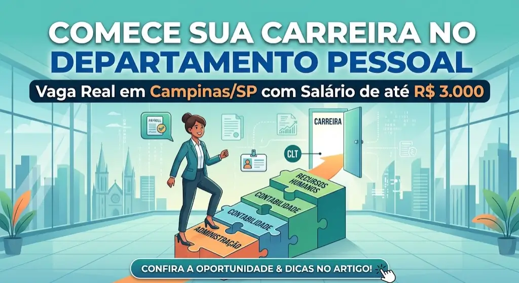 Como Começar na Carreira de Assistente de Administração Pessoal Oportunidade Real em Campinas com Salário de até R$ 3.000