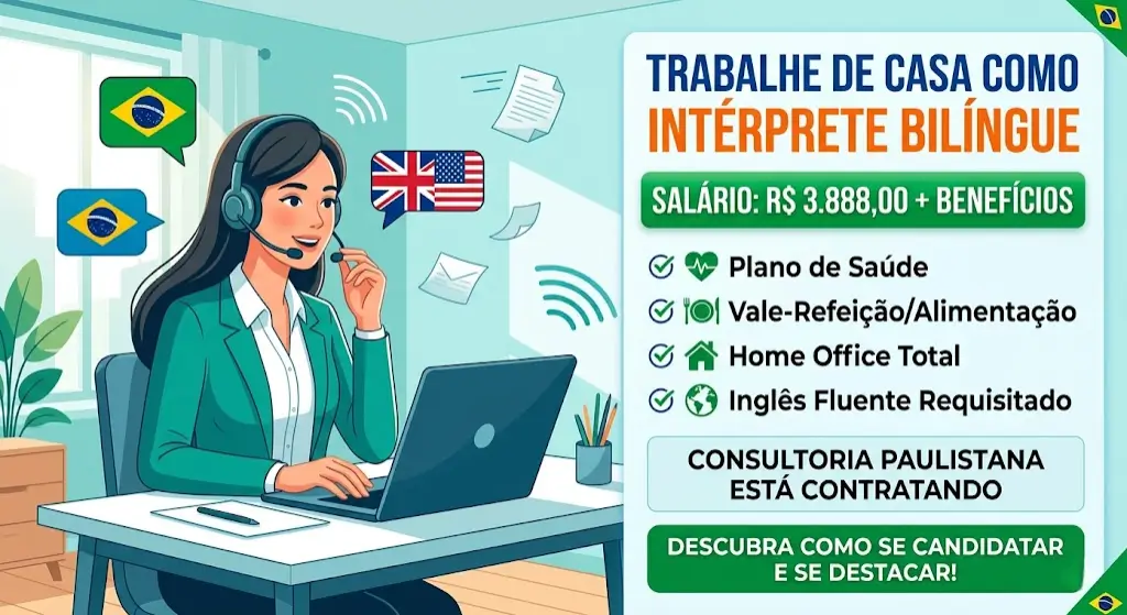 Fala Inglês Fluente Essa vaga de intérprete home office em SP pode ser sua