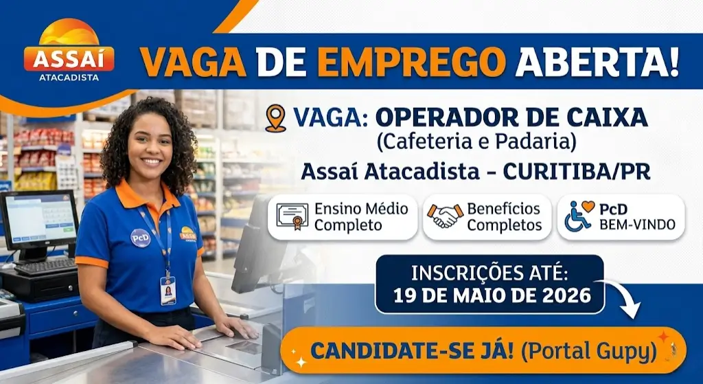 Operador de Caixa em Cafeteria e Padaria oportunidade para crescer no maior atacarejo do Brasil
