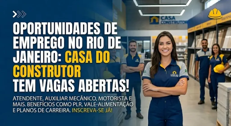 Oportunidades de Emprego na Casa do Construtor Vagas Abertas no Rio de Janeiro