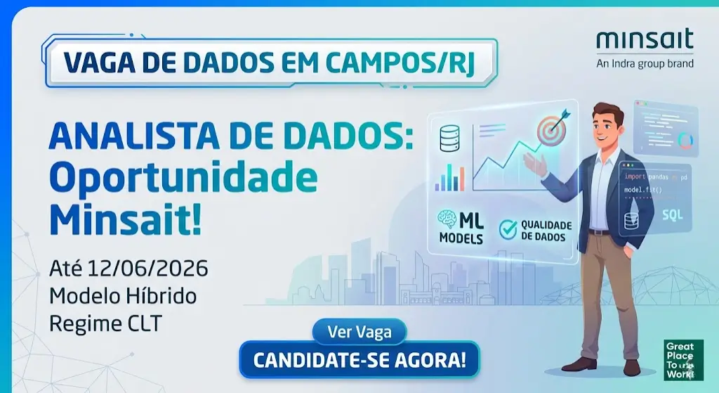 Vaga de Analista de Garantia da Qualidade Oportunidade na Minsait em Campos dos Goytacazes