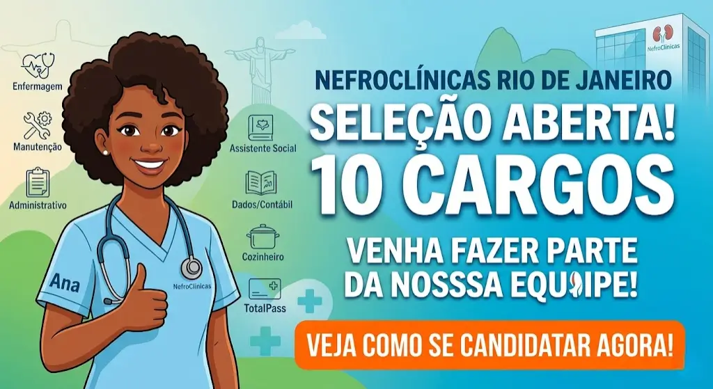 NefroClínicas Abre Seleção para 10 Cargos no Rio de Janeiro — Veja Como se Candidatar