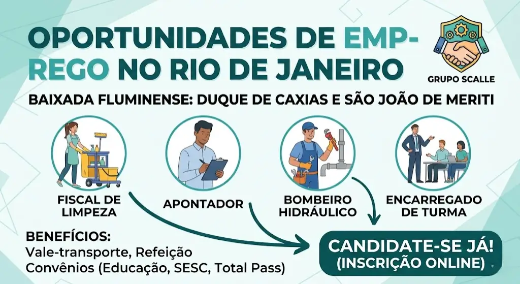 Oportunidades de Emprego no Rio de Janeiro Grupo Scalle Abre Seleção para Diversas Funções