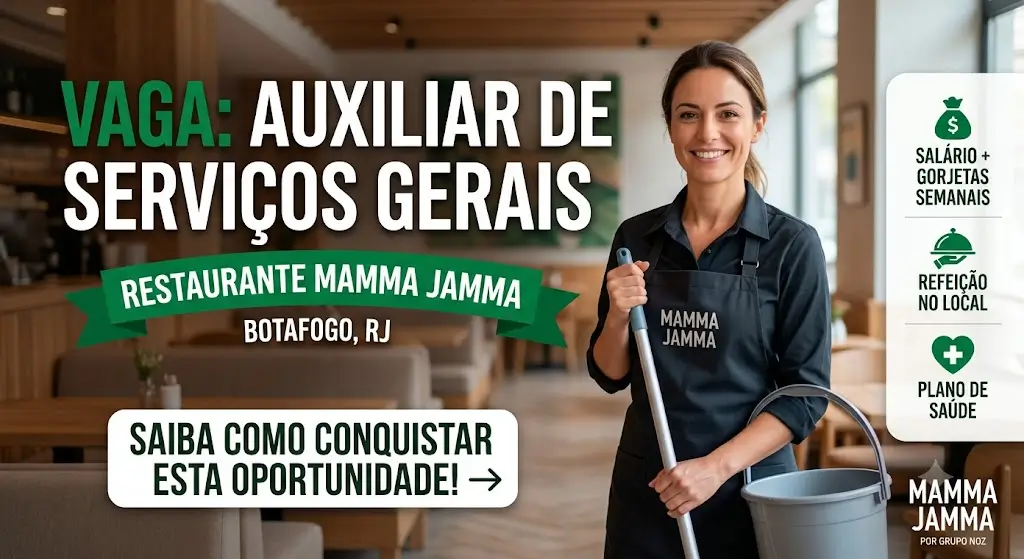 Vaga de Auxiliar de Serviços Gerais em Botafogo Como Conquistar Essa Oportunidade na Mamma Jamma